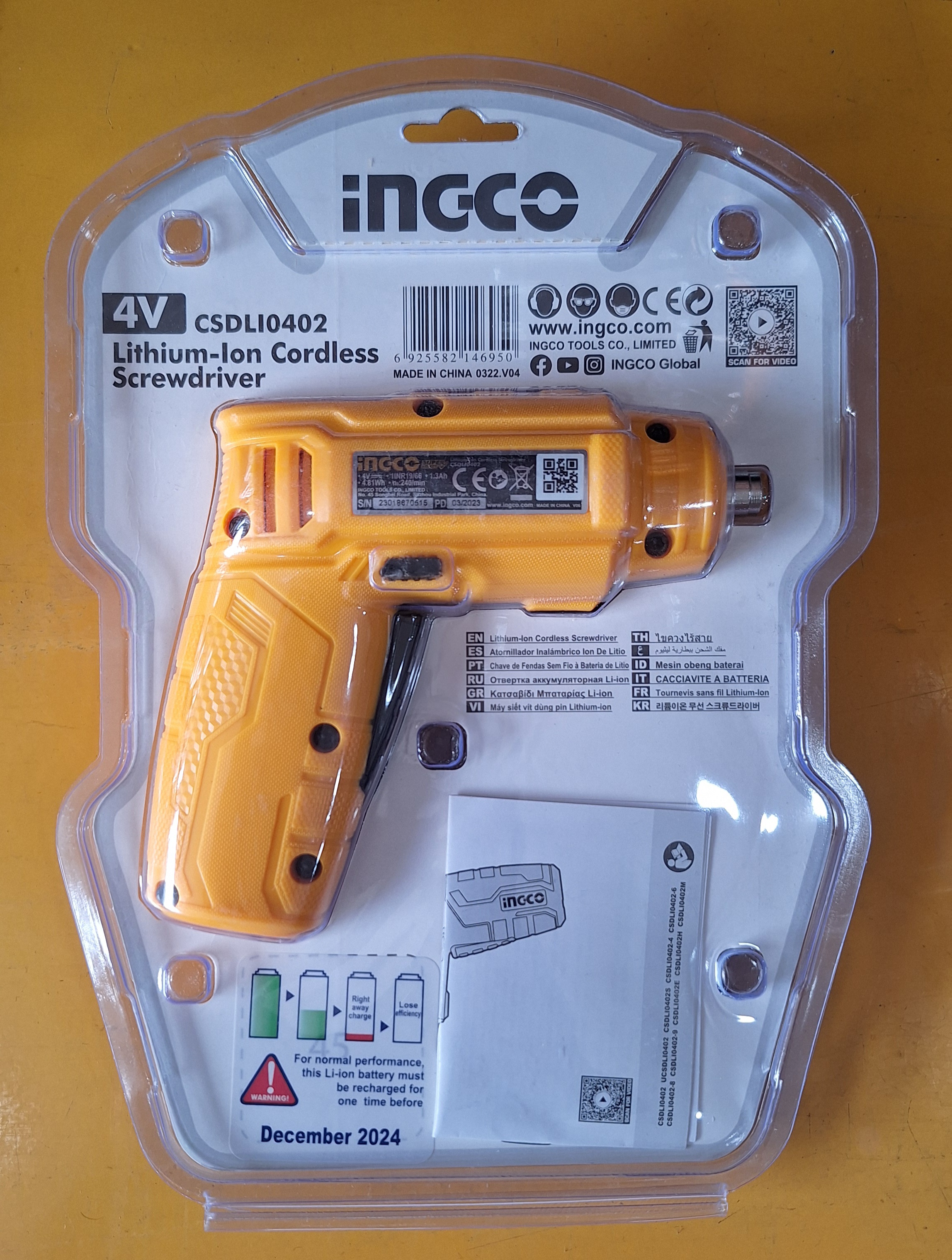 CSDLI0402 - CP - (CP) MESIN OBENG CORDLESS ECO 4V 1/4' 180/MIN !